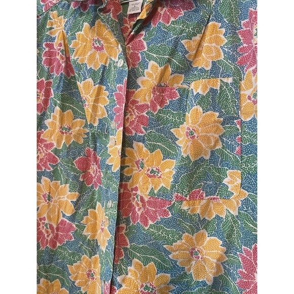 Vintage 90s Hawaiian Island Women's Floral Short Sleeve Button Down Large Retro - Picture 5 of 8